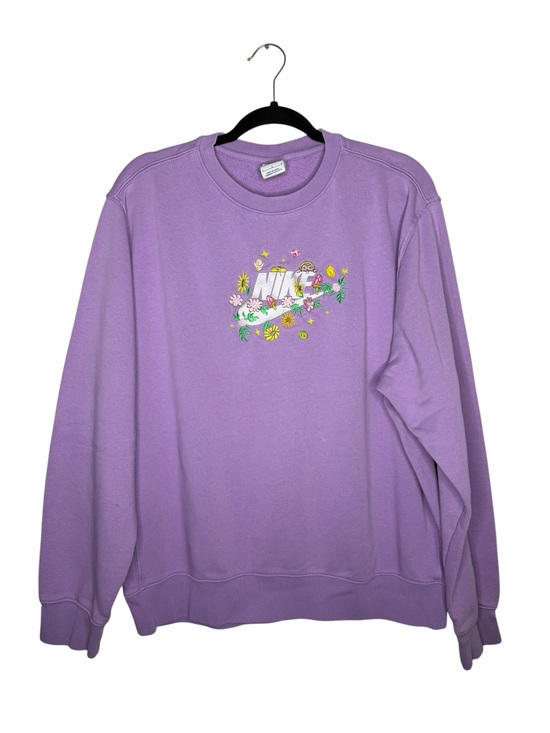 Nike Tops - NIKE / Rare Floral Mushroom Embroidered Sweatshirt Purple Fleece Crewneck / L